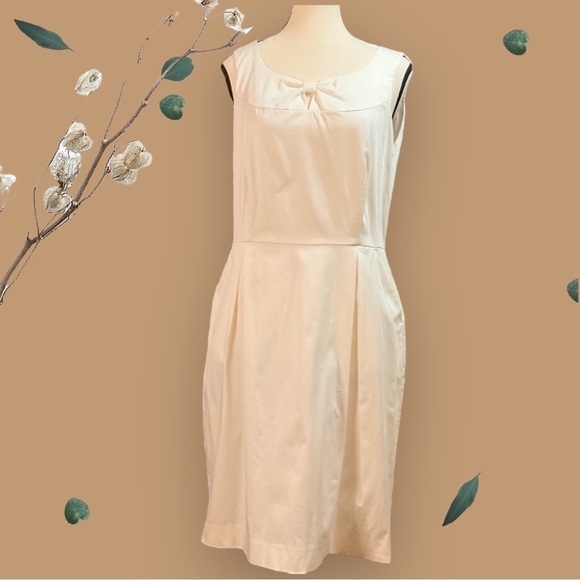 Armani Jeans Dresses & Skirts - Armani JEANS ivory white stretch cotton knot detail neckline,exposed zip…
